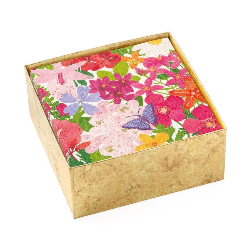 Caspari Halsted Floral Boxed Paper Cocktail Napkins - 40 Per Box