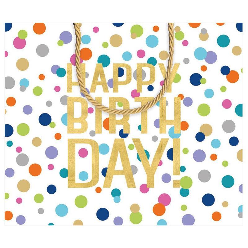 Caspari Happy Birthday Confetti Large Gift Bag - 1 Each