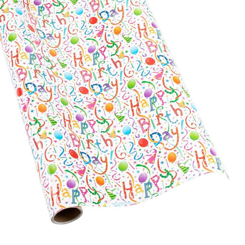 caspari Happy Birthday Gift Wrapping Paper - 30" x 8' Roll