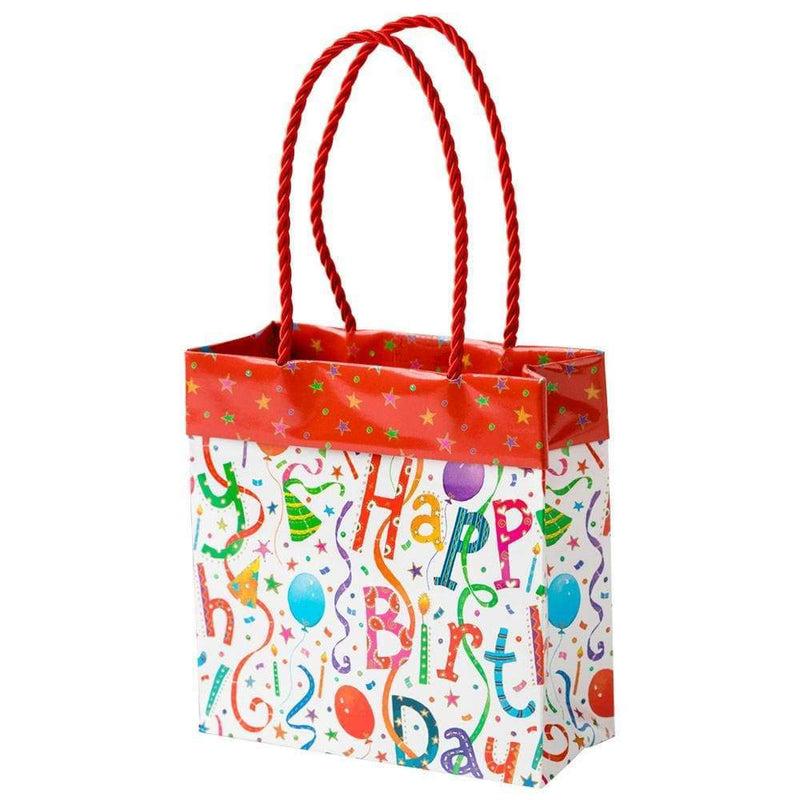 caspari Happy Birthday Small Square Gift Bag - 1 Each