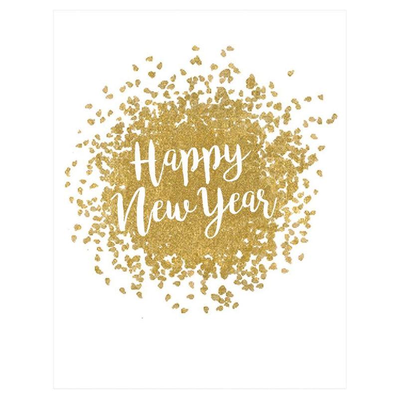 caspari Happy New Year Embossed Personalized Christmas Cards