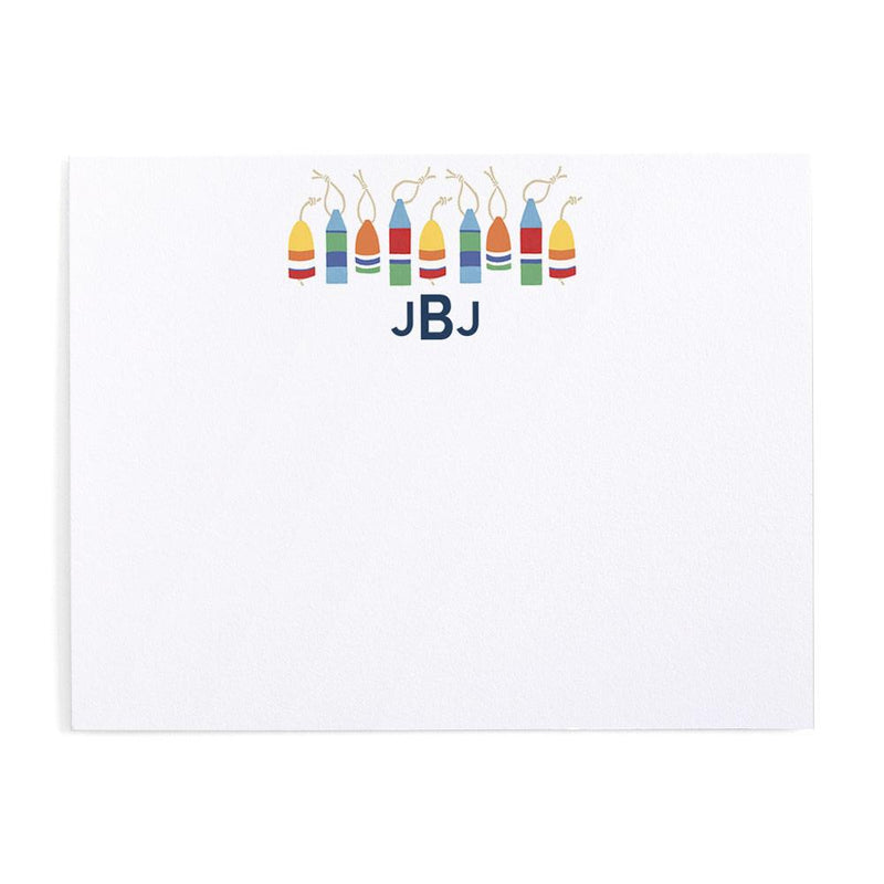 caspari Harbor Buoys Personalized Monogram Correspondence Cards