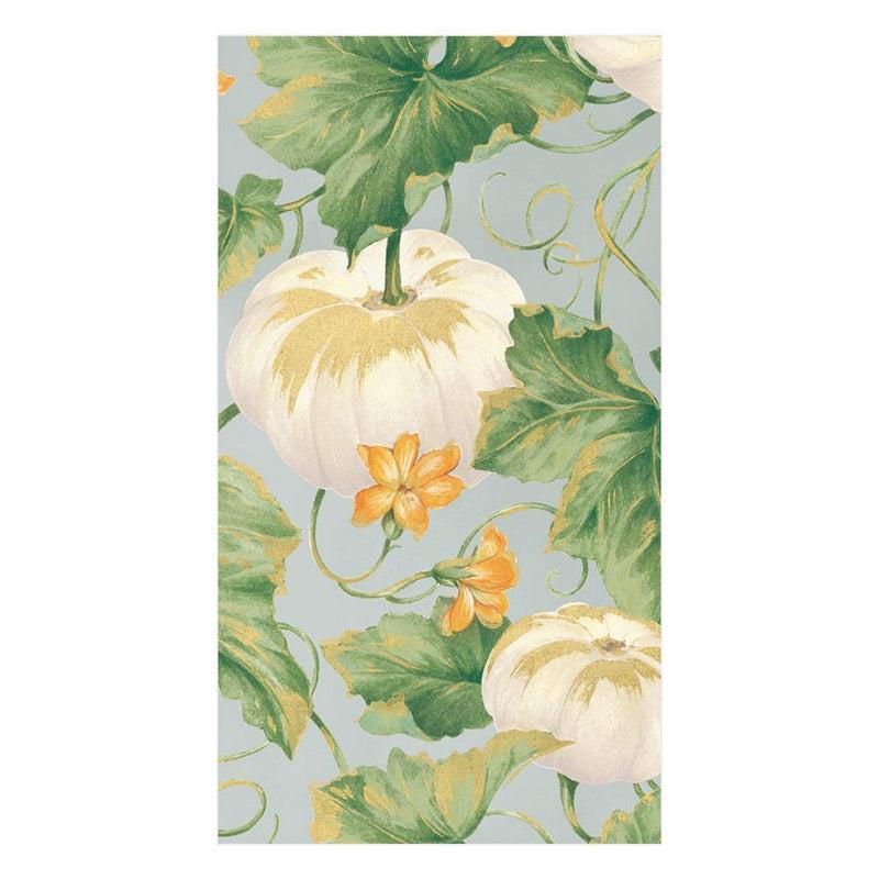 caspari Heirloom Pumpkins Paper Guest Towel Napkins in Grey & White - 15 Per Package