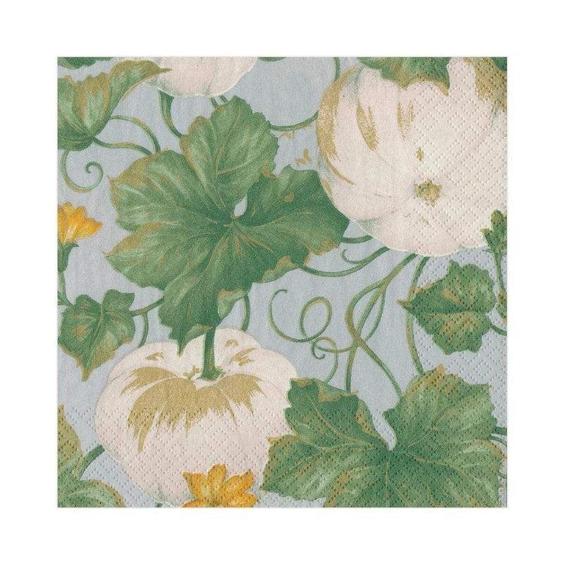caspari Heirloom Pumpkins Paper Luncheon Napkins in Grey & White - 20 Per Package