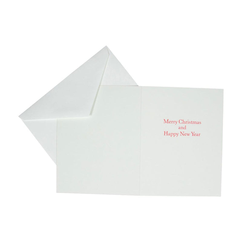 Caspari Holly And Berry Wreath Boxed Christmas Cards - 15 Christmas Cards & 15 Envelopes