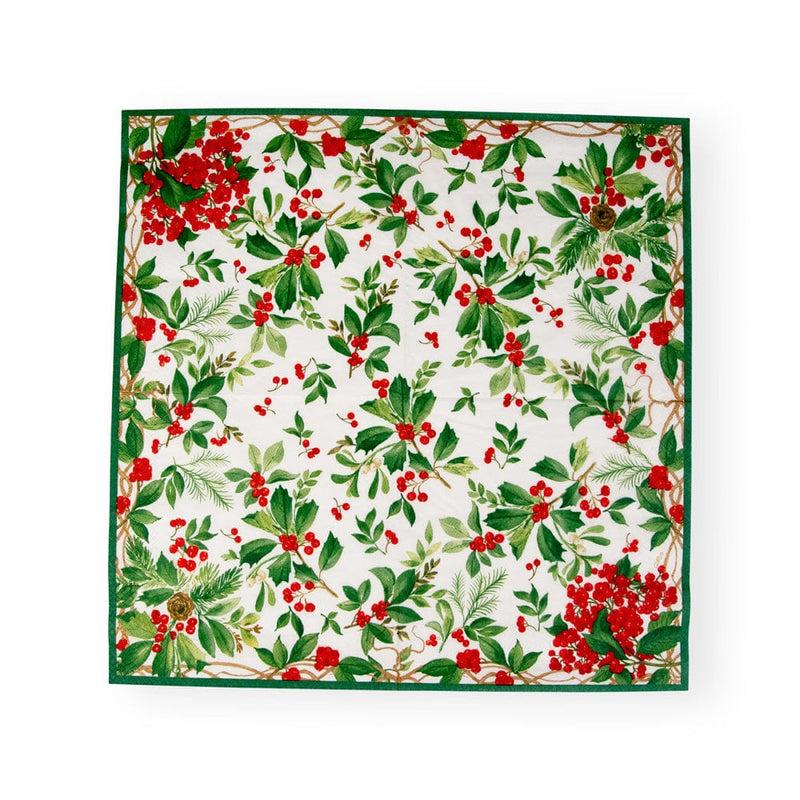 Caspari Holly Chintz White Napkin Dinner - 20 Per Package