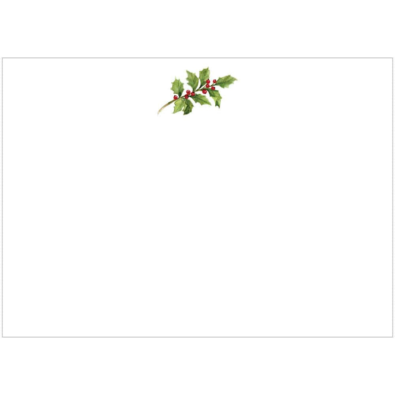 caspari Holly Sprig Correspondence Cards - 20 Card & Envelopes