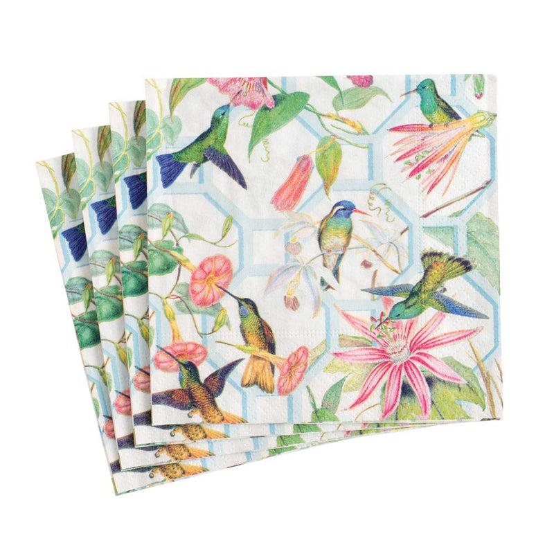 caspari Hummingbird Trellis Paper Cocktail Napkins - 20 Per Package