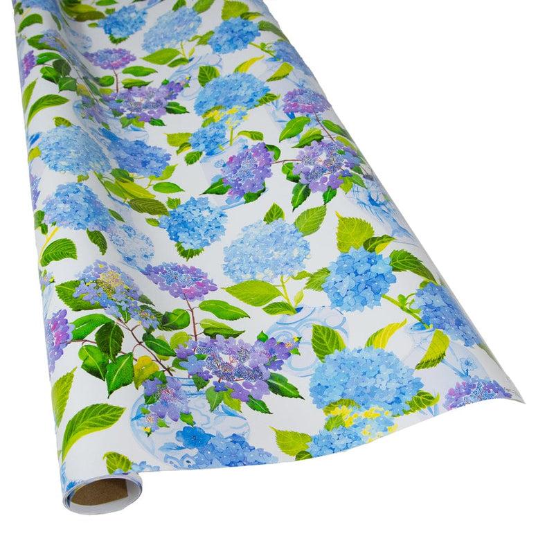 caspari Hydrangeas and Porcelain Gift Wrapping Paper - 30" x 8' Roll