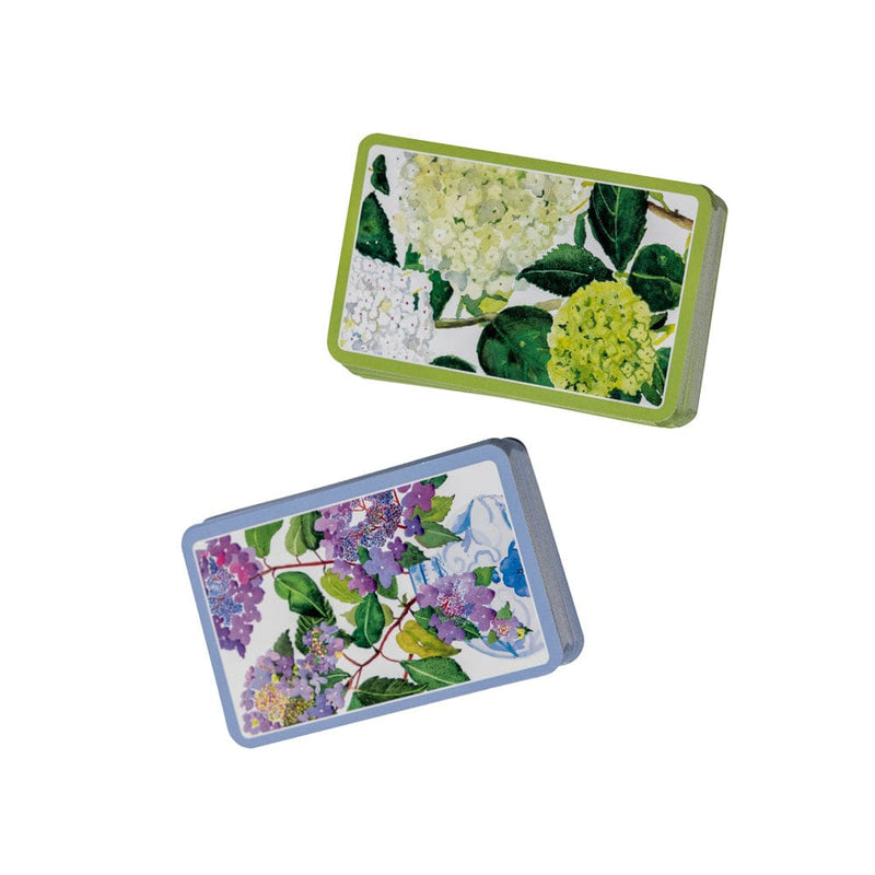 Caspari Hydrangeas And Porcelain Playing Cards - 2 Decks Included
