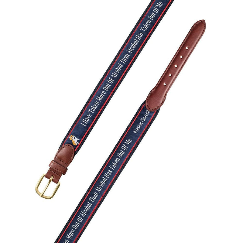 Caspari "I Have Taken More Out Of Alcohol " Quote Belt