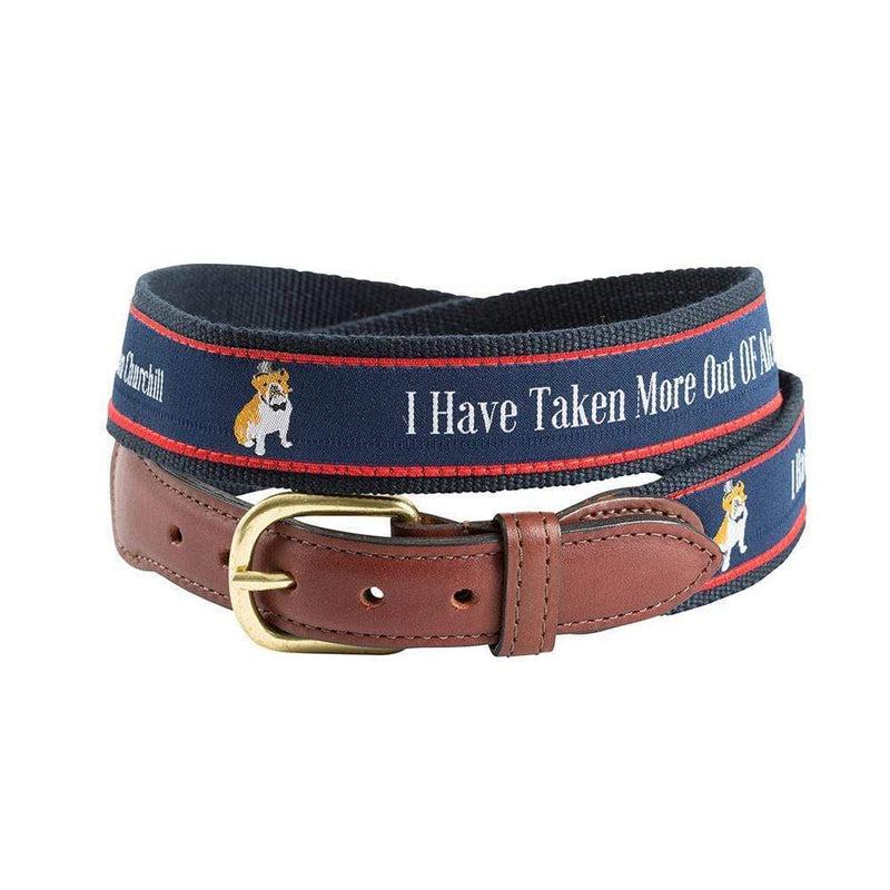 caspari "I Have Taken More Out of Alcohol " Quote Belt