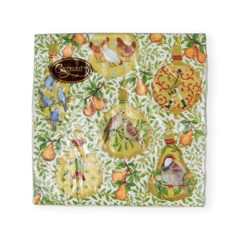 Caspari In A Pear Tree Cocktail Napkins - 20 Per Package