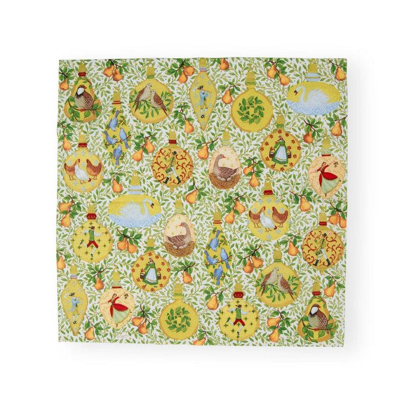 Caspari In A Pear Tree Luncheon Napkins - 20 Per Package