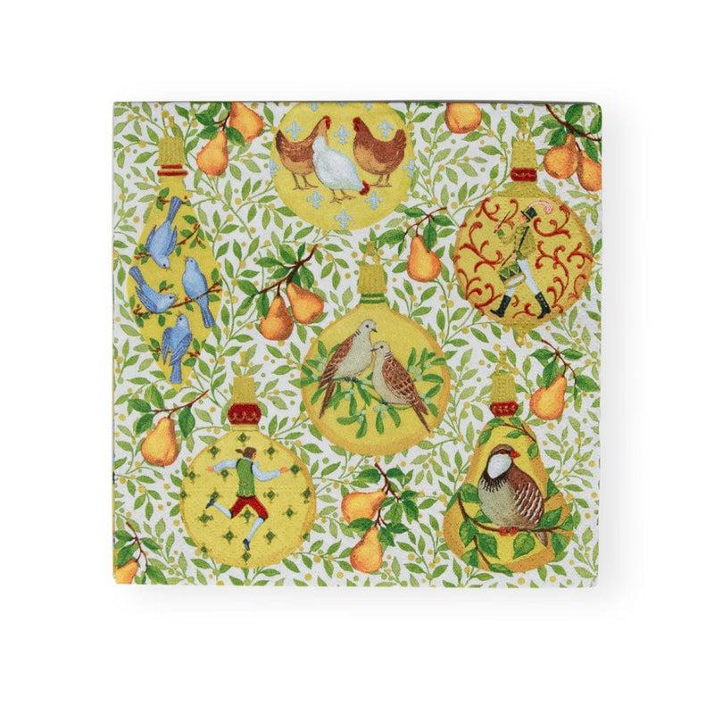caspari In A Pear Tree Luncheon Napkins - 20 Per Package