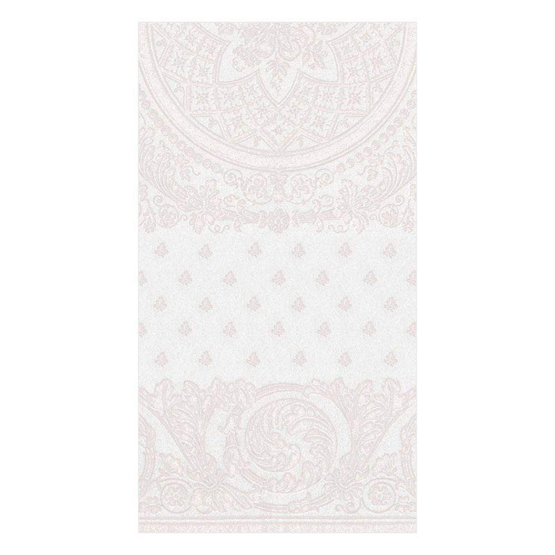 caspari Jacquard Linen Paper Linen Guest Towel Napkins in White - 12 Per Package