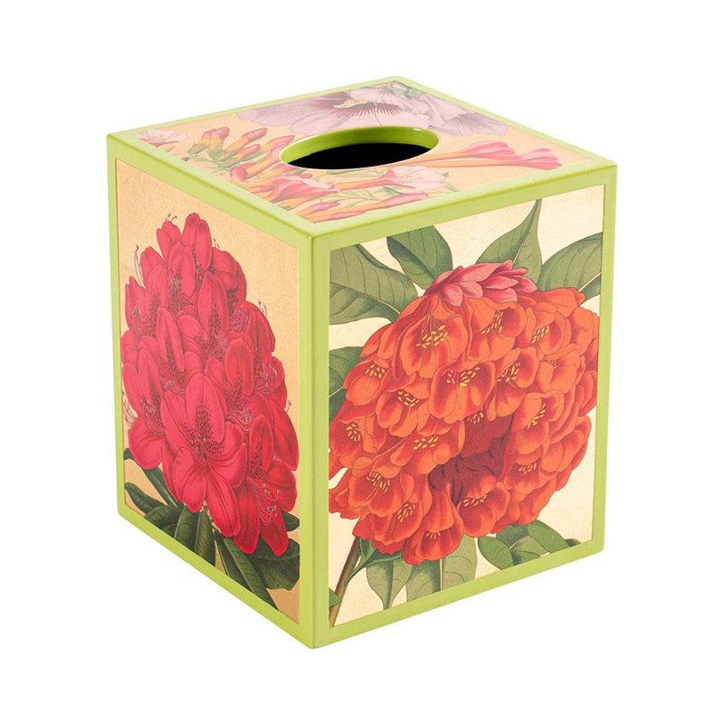 Caspari Jefferson's Garden Study Lacquer Tissue Box Cover In Gold - 1 Each