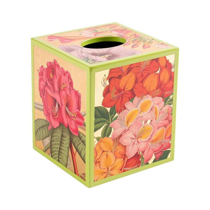 caspari Jefferson's Garden Study Lacquer Tissue Box Cover in Gold - 1 Each
