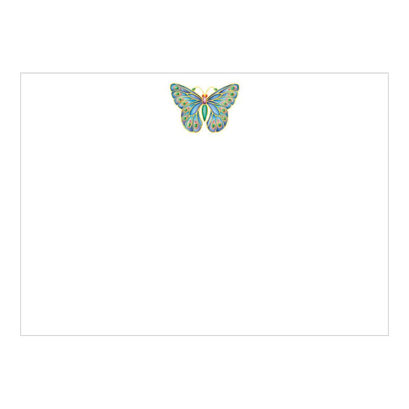 caspari Jeweled Butterfly Foil Correspondence Cards - 12 Per Package