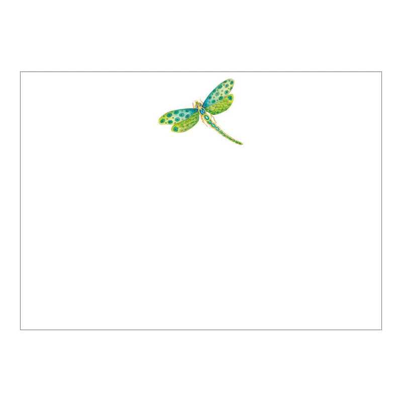 caspari Jeweled Dragonfly Foil Correspondence Cards - 12 Per Package