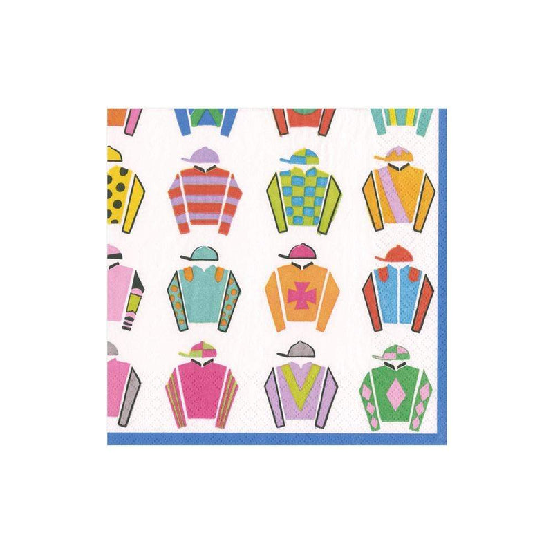 caspari Jockey Silks Paper Cocktail Napkins - 20 Per Package