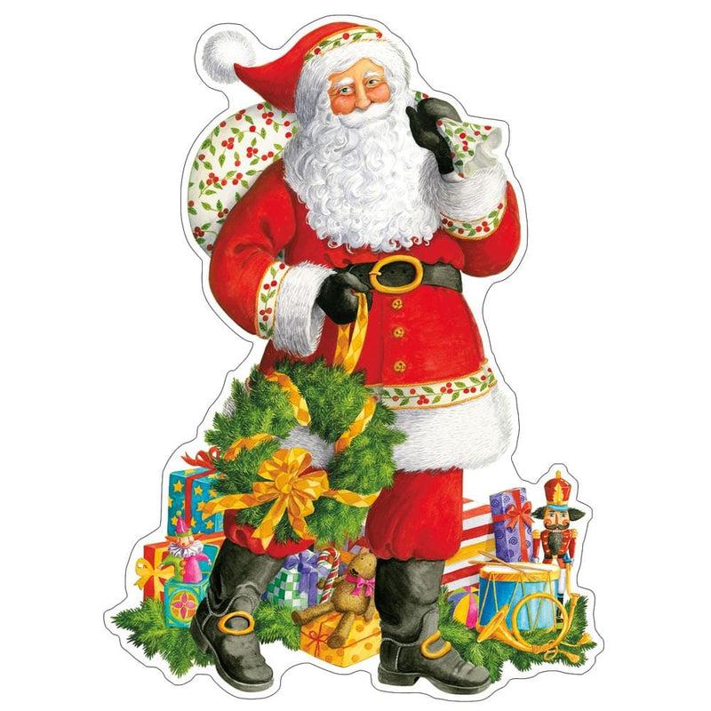 caspari Jolly St. Nick Die-Cut Ornament Gift Tags - 4 Per Package