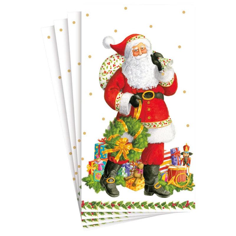 caspari Jolly St. Nick Paper Guest Towel Napkins - 15 Per Package