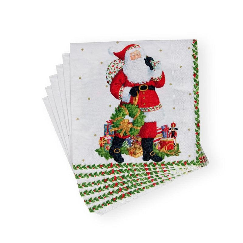 Caspari Jolly St. Nick Paper Luncheon Napkins - 20 Per Package
