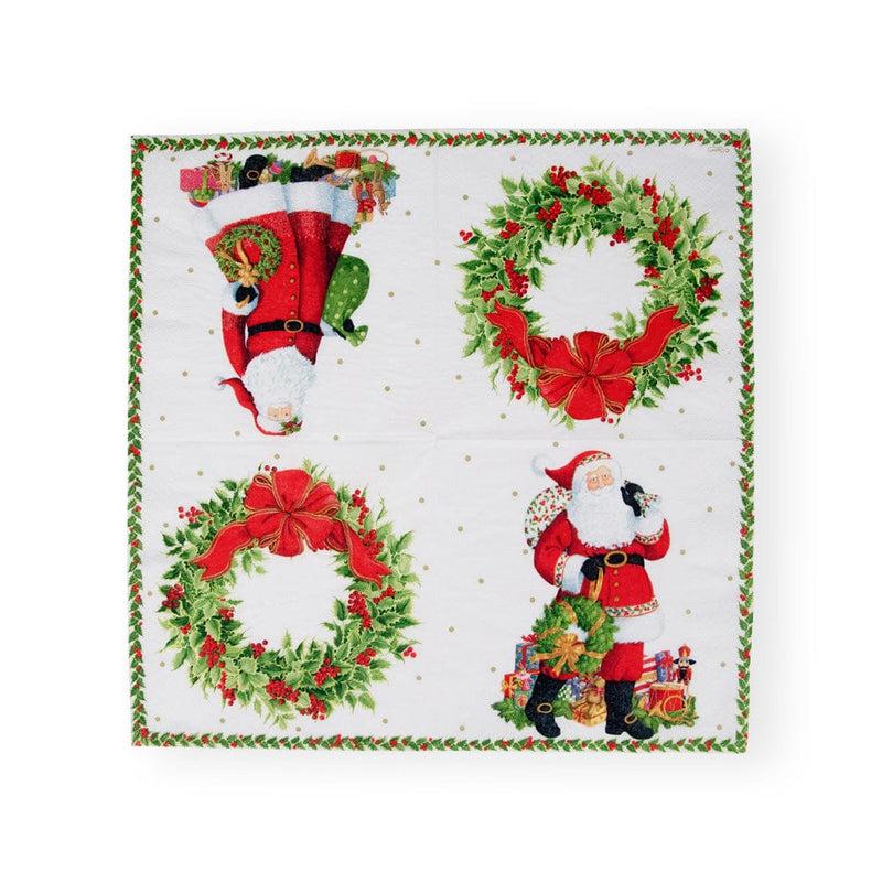 Caspari Jolly St. Nick Paper Luncheon Napkins - 20 Per Package