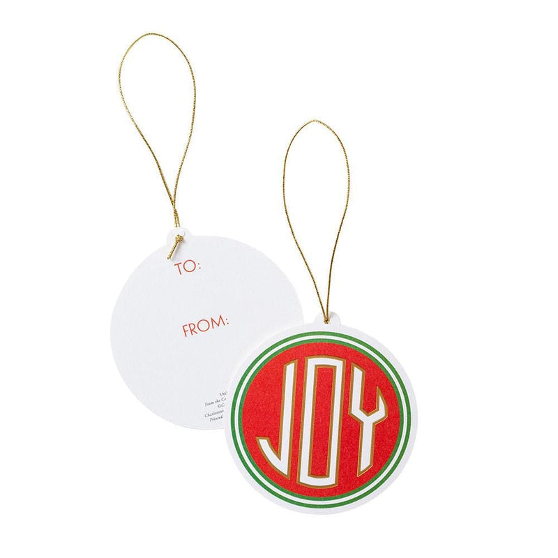 Caspari Joy Die-Cut Gift Tags In Gold Foil - 4 Per Package