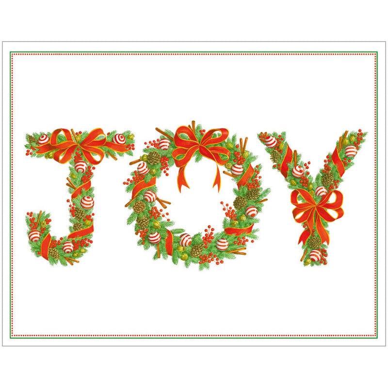 caspari Joy Peppermint Garland Petite Boxed Christmas Cards - includes 15 cards & envelopes