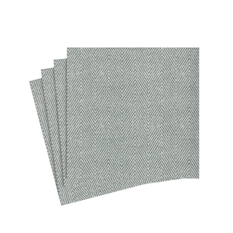 Caspari Jute Paper Linen Cocktail Napkins In Charcoal - 15 Per Package