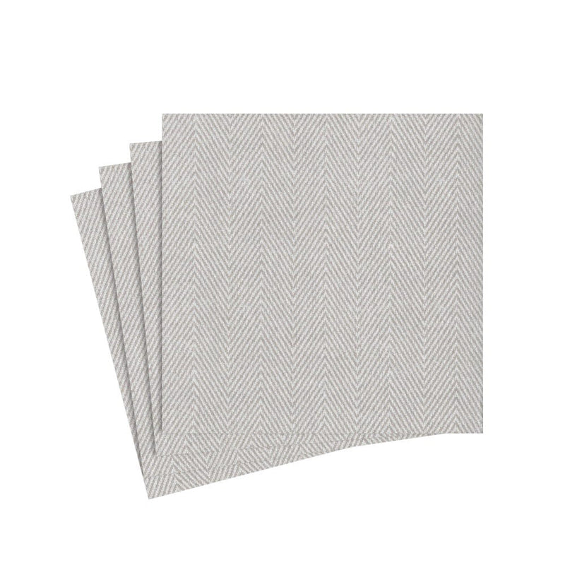 caspari Jute Paper Linen Cocktail Napkins in Flax - 15 Per Package