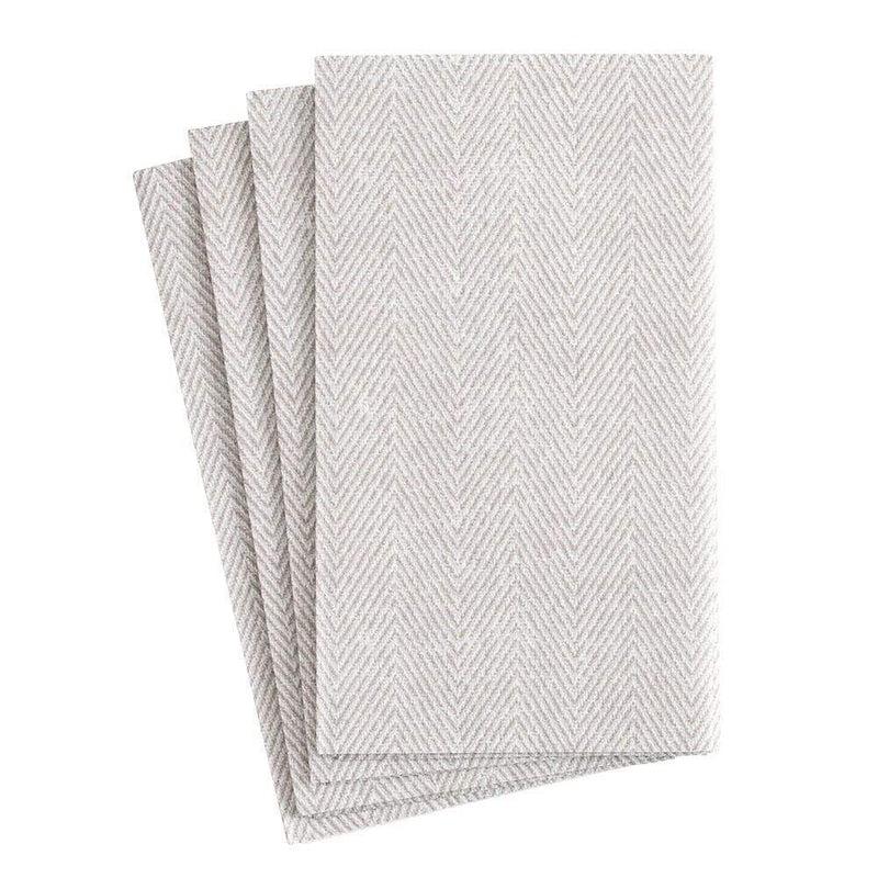 Caspari Jute Paper Linen Guest Towel Napkins In Flax - 12 Per Package