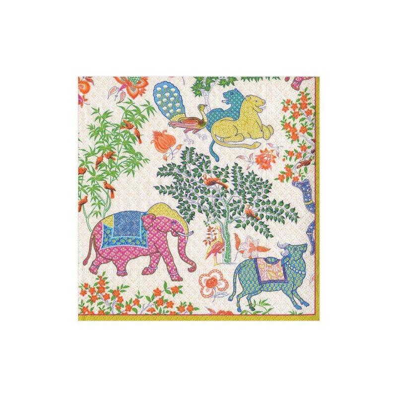 Caspari Le Jardin De Mysore Paper Cocktail Napkins - 20 Per Package