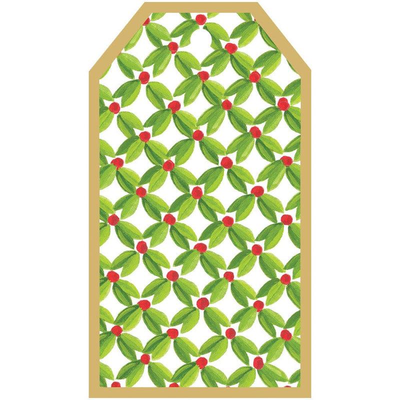 caspari Leaf And Berry Ditz Gift Tags - 4 Per Package