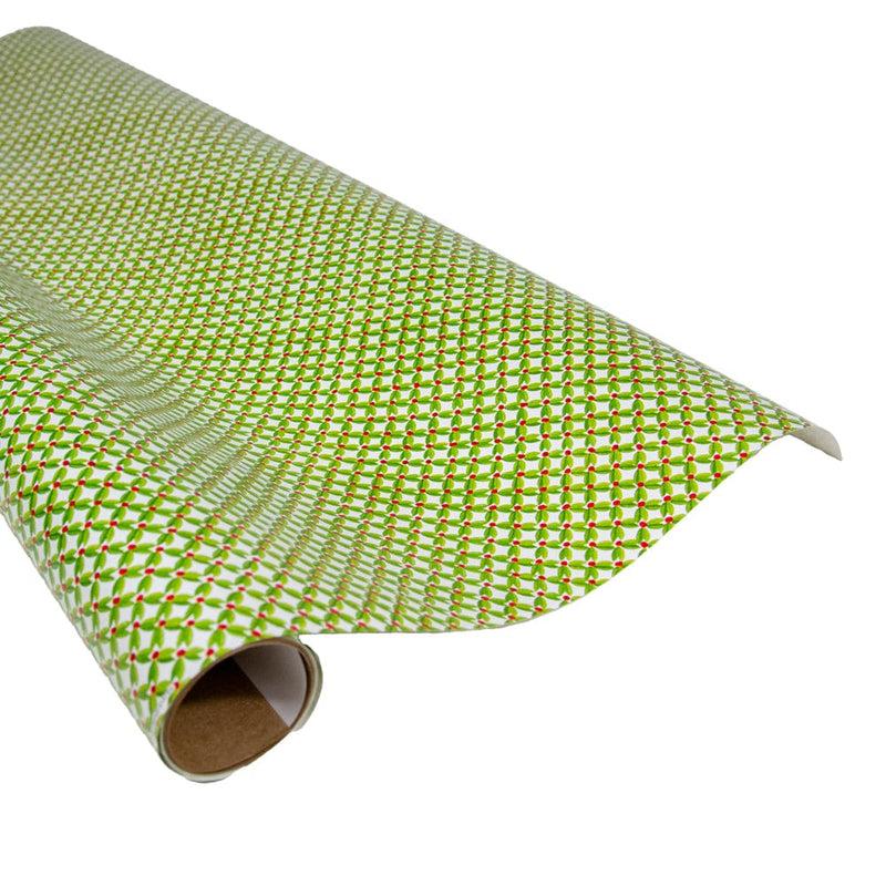 caspari Leaf And Berry Ditz Gift Wrap - One 30" X 8' Roll