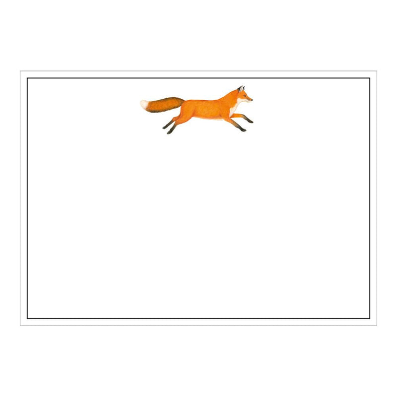 caspari Leaping Fox Correspondence Cards - 12 Per Package