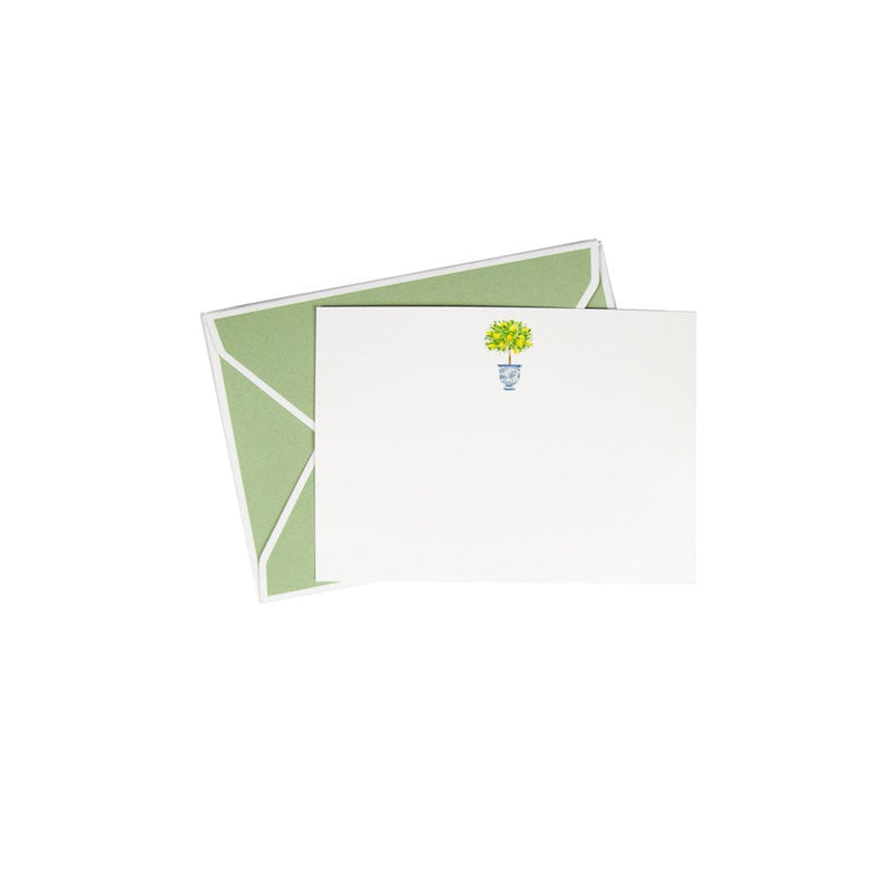 caspari Lemon Topiary Correspondence Cards - 12 Card & Envelopes