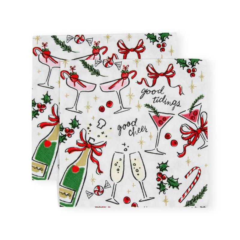 Caspari Let's Be Merry Paper Cocktail Napkins - 20 Per Package