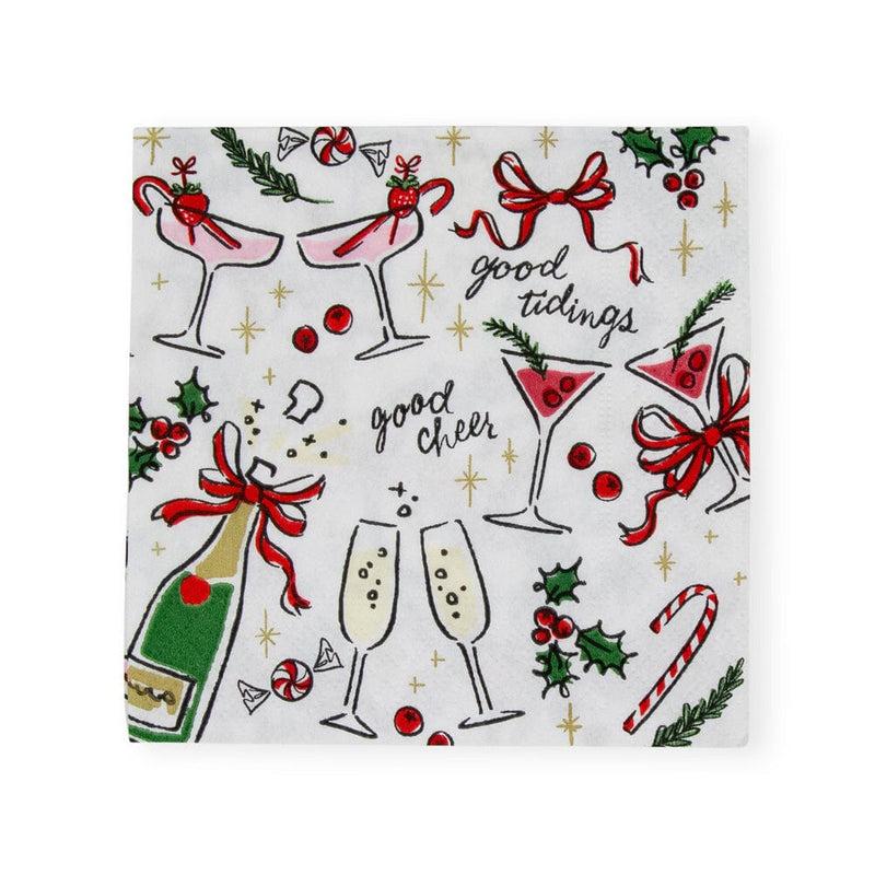 caspari Let's Be Merry Paper Cocktail Napkins - 20 Per Package