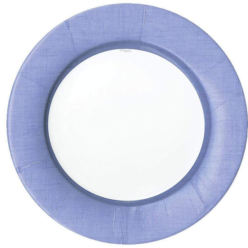 Caspari Linen Border Paper Dinner Plates In Lavender - 8 Per Package