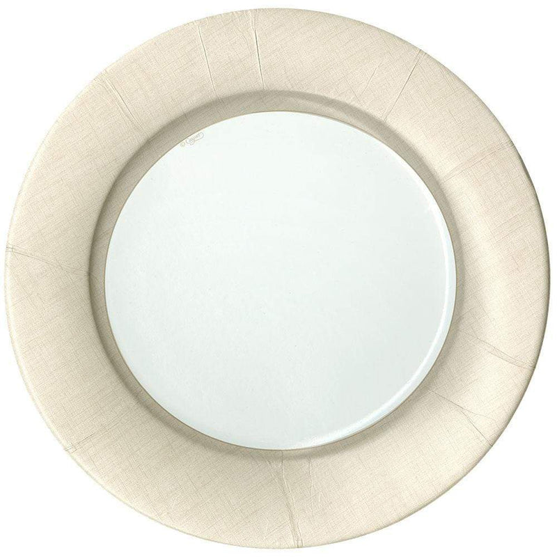 caspari Linen Border Paper Dinner Plates in Natural - 8 Per Package