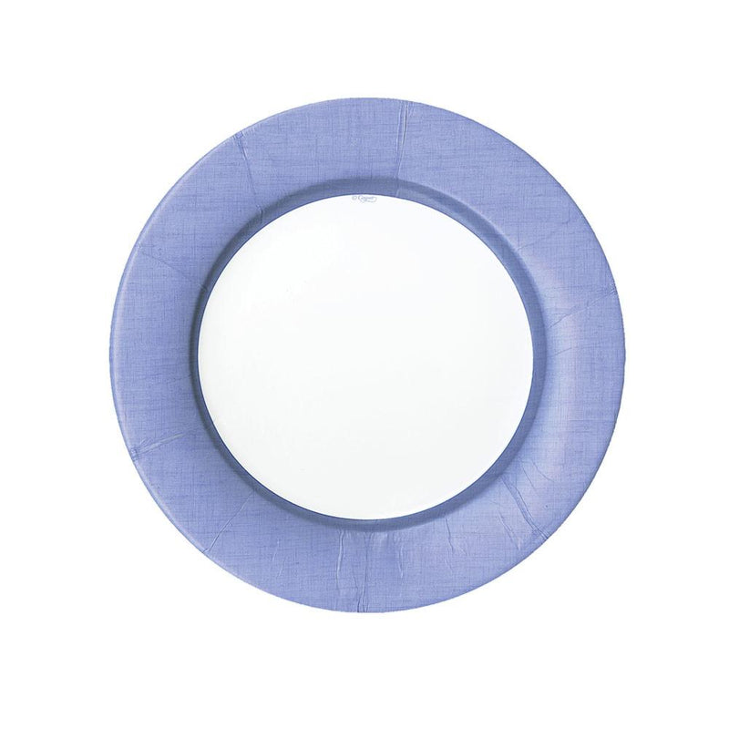 Caspari Linen Border Paper Salad & Dessert Plates In Lavender - 8 Per Package