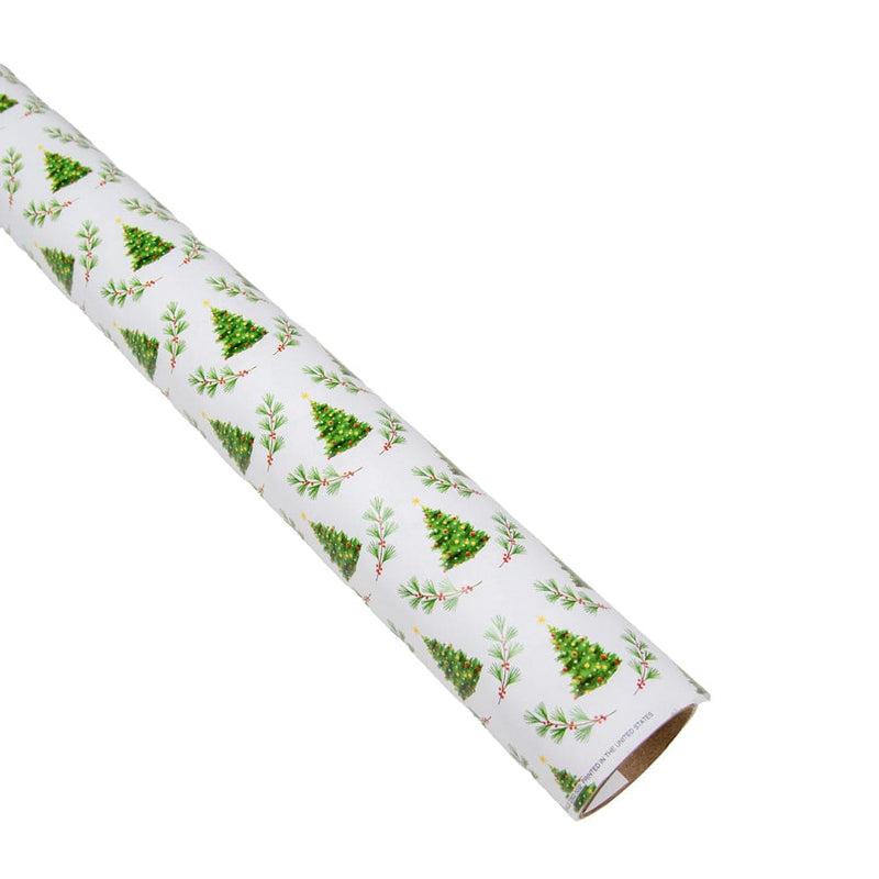 Caspari Little Christmas Trees Gift Wrap - One 30" X 8' Roll