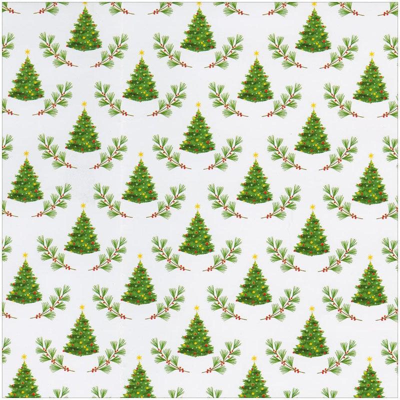 Caspari Little Christmas Trees Gift Wrap - One 30" X 8' Roll