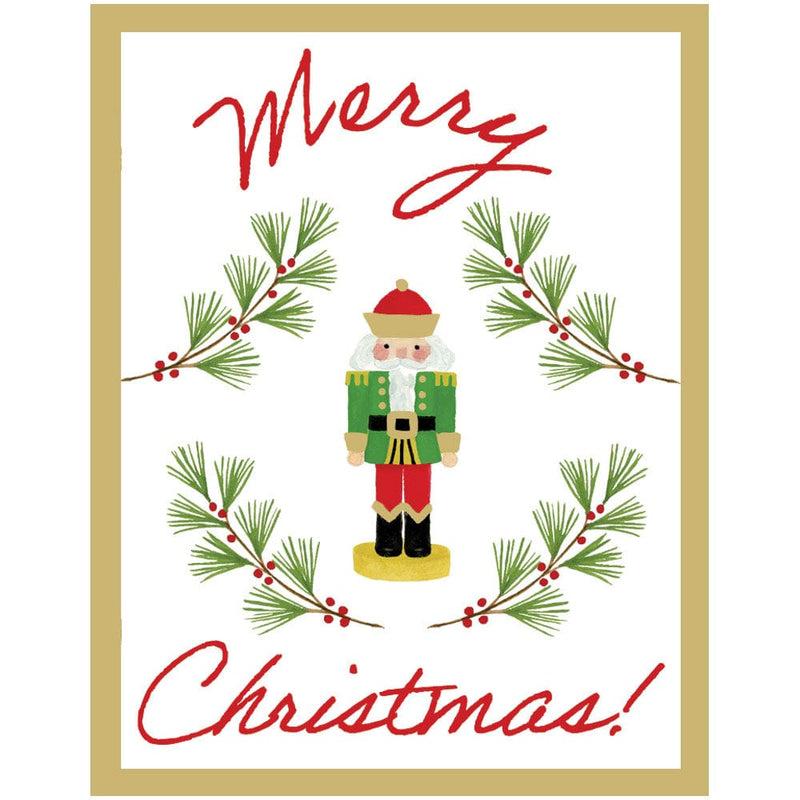 caspari Little Nutcracker Foil Enclosure Cards & Envelopes - 4 Mini Cards & 4 Envelopes