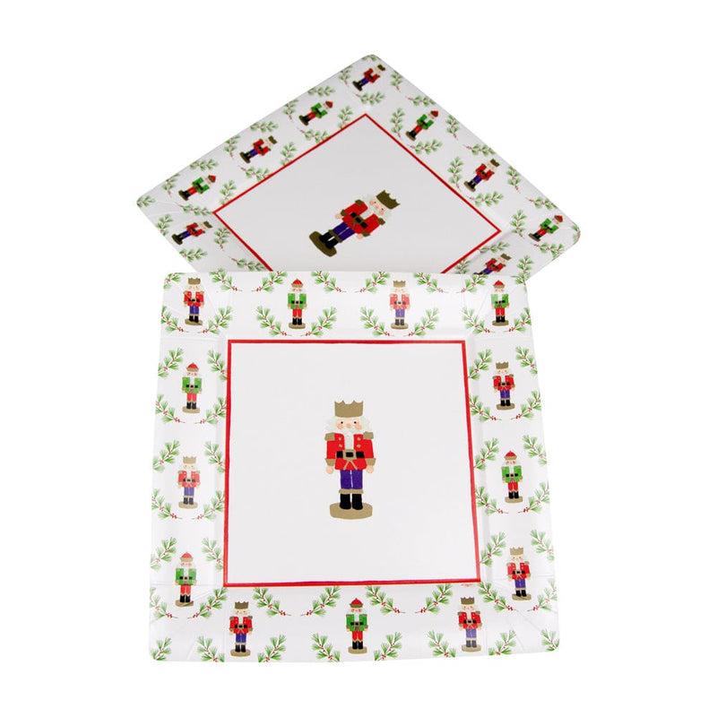 Caspari Little Nutcracker Sq Dinner Plates - 8 Per Package