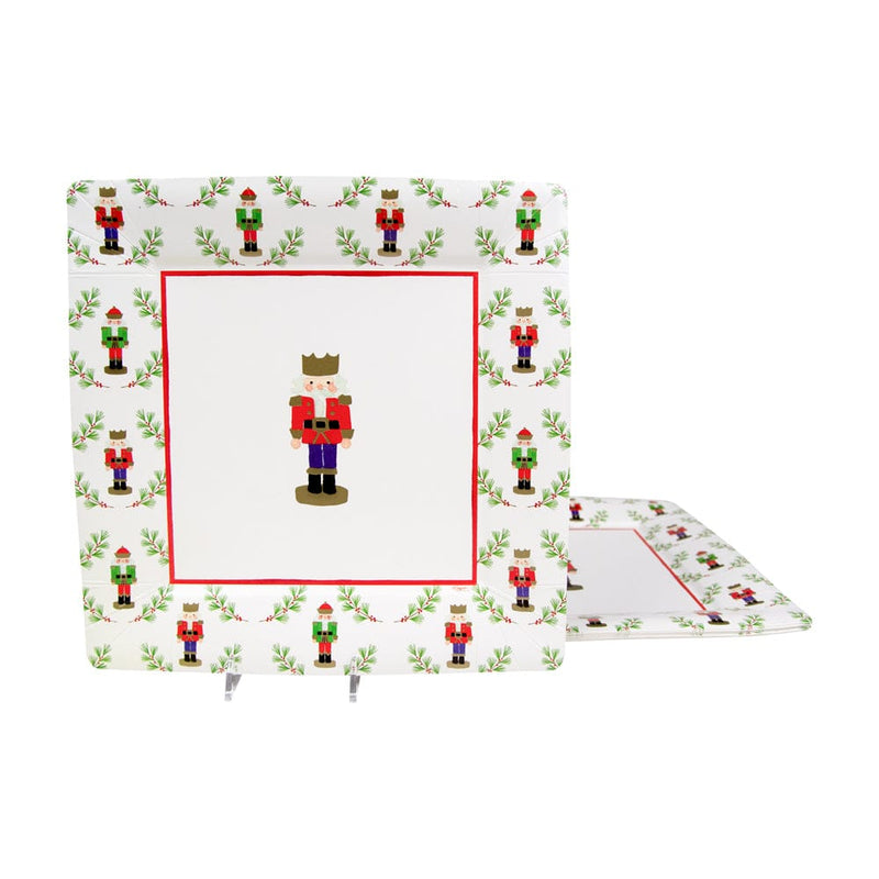 Caspari Little Nutcracker Sq Dinner Plates - 8 Per Package