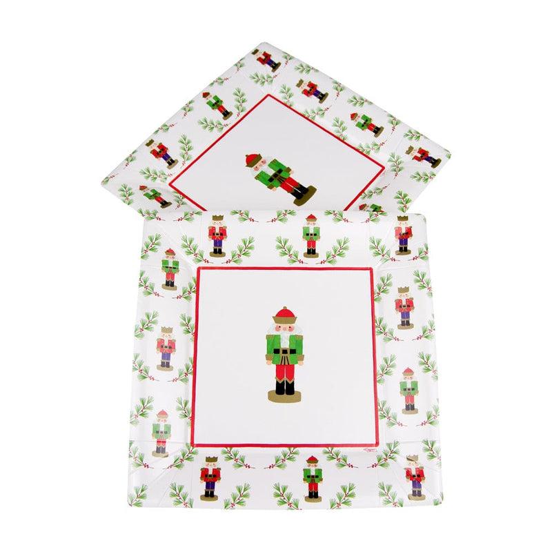 Caspari Little Nutcracker Sq Salad & Dessert Plates - 8 Per Package